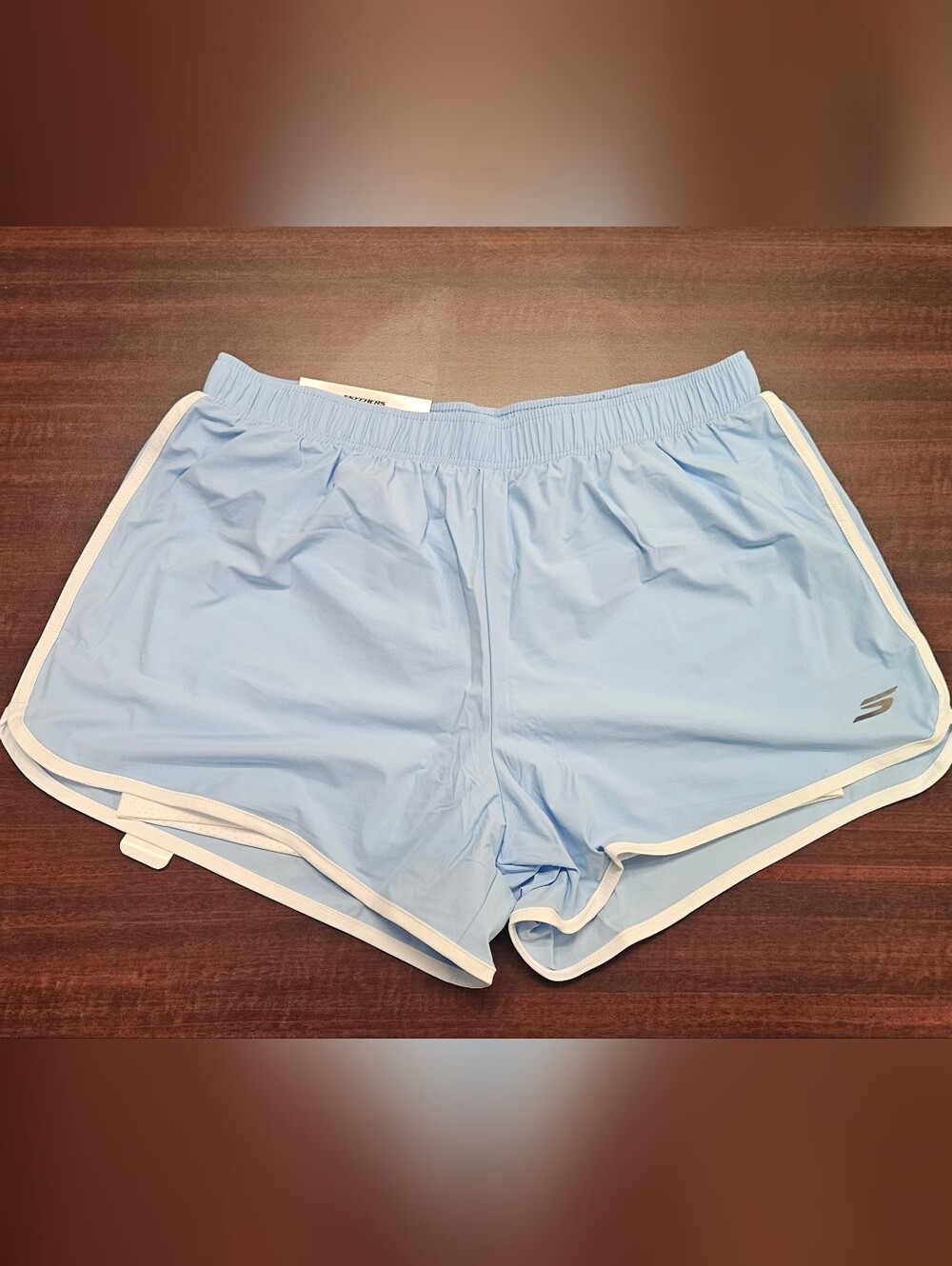 Skechers Light Blue Women’s Athletic Shorts with White Trim